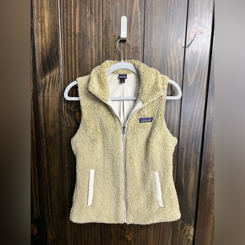 Patagonia Los Gatos Fleece Vest Tan Beige Full Zip Women's Sherpa Size:Small - Picture 4 of 8
